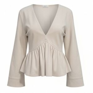 NWT Rebecca Taylor Bell Sleeve Trapeze Top – Alabaster Cream – XL